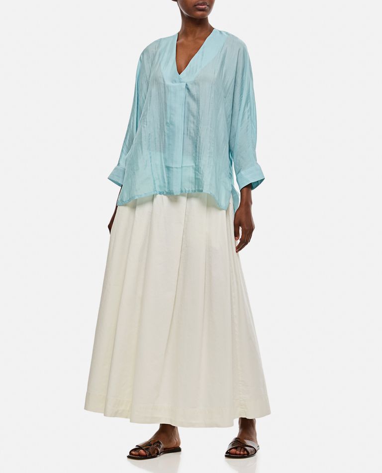 Shop The Rose Ibiza Silk Indochine Blouse In Sky Blue
