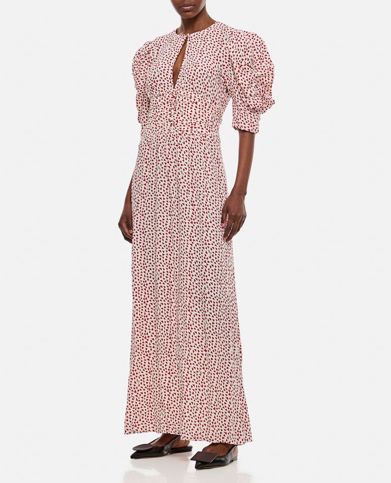 Shop Rotate Birger Christensen Printed Flowy Maxi Dress In Rose