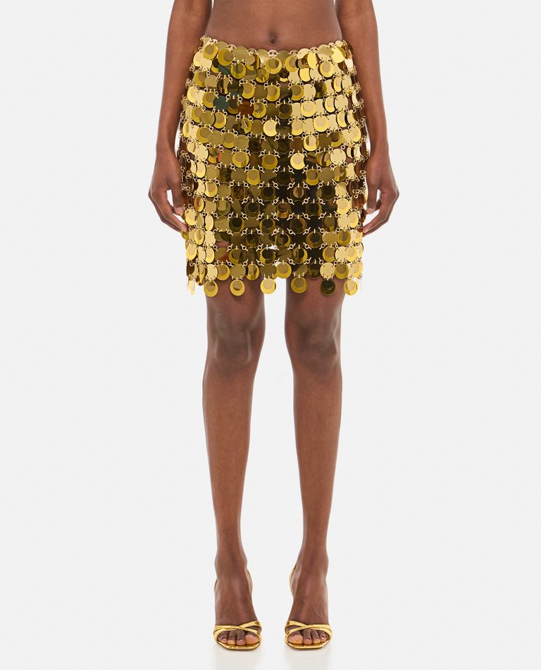 Shop Rabanne Sparkle Skirt In Gold
