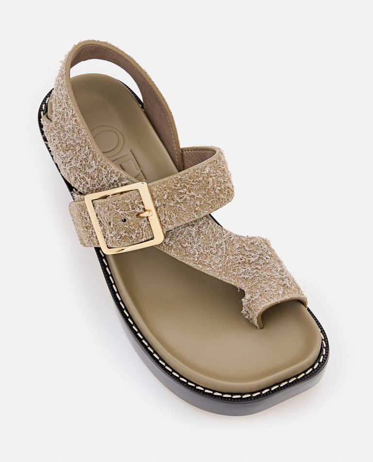 サンダル・ミュール Loewe Sandalo Con Tacco Ease Petal slingback heel sandal in mesh Black - LOEWE