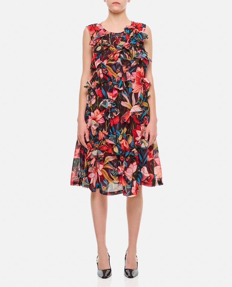 ワンピース COMME des GARCONS ORGANZA RICAMO FLOWER MIDI DRESS White Organdy Embroidered Midi Dress by Tao Comme Des