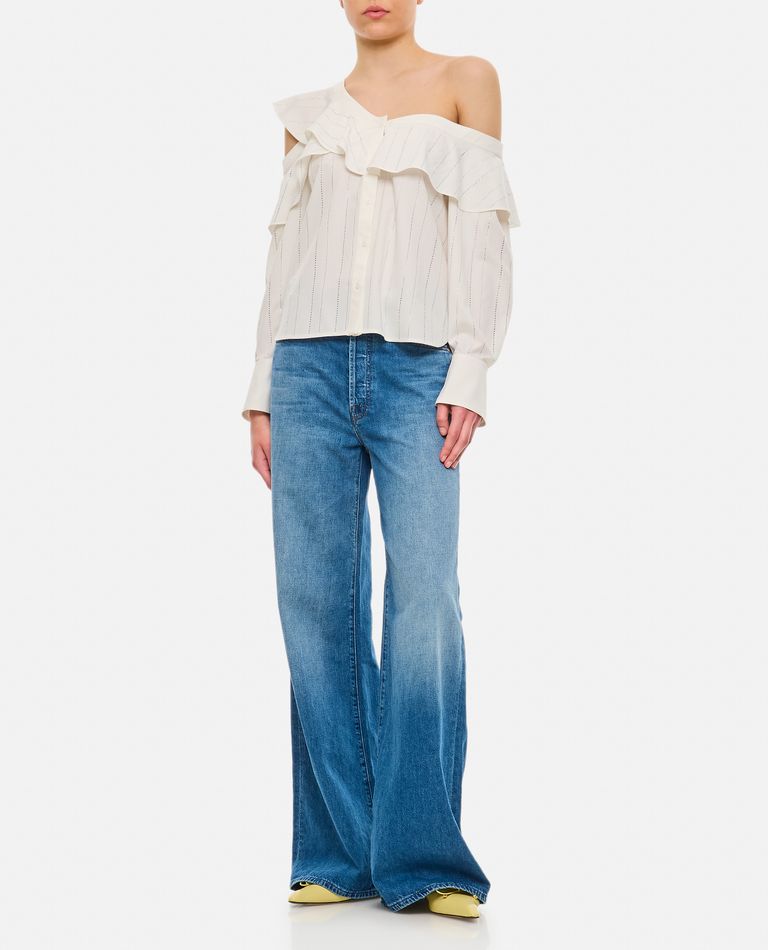 WHITE RHINESTONE STRIPE TOP for Women - Self-Portrait sale