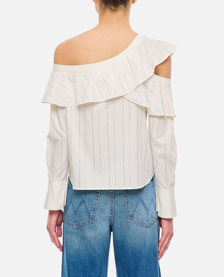 FLOWY STRIPED SHIRT - Ecru / Green | ZARA United States