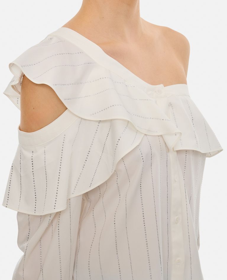 WHITE RHINESTONE STRIPE TOP for Women - Self-Portrait sale