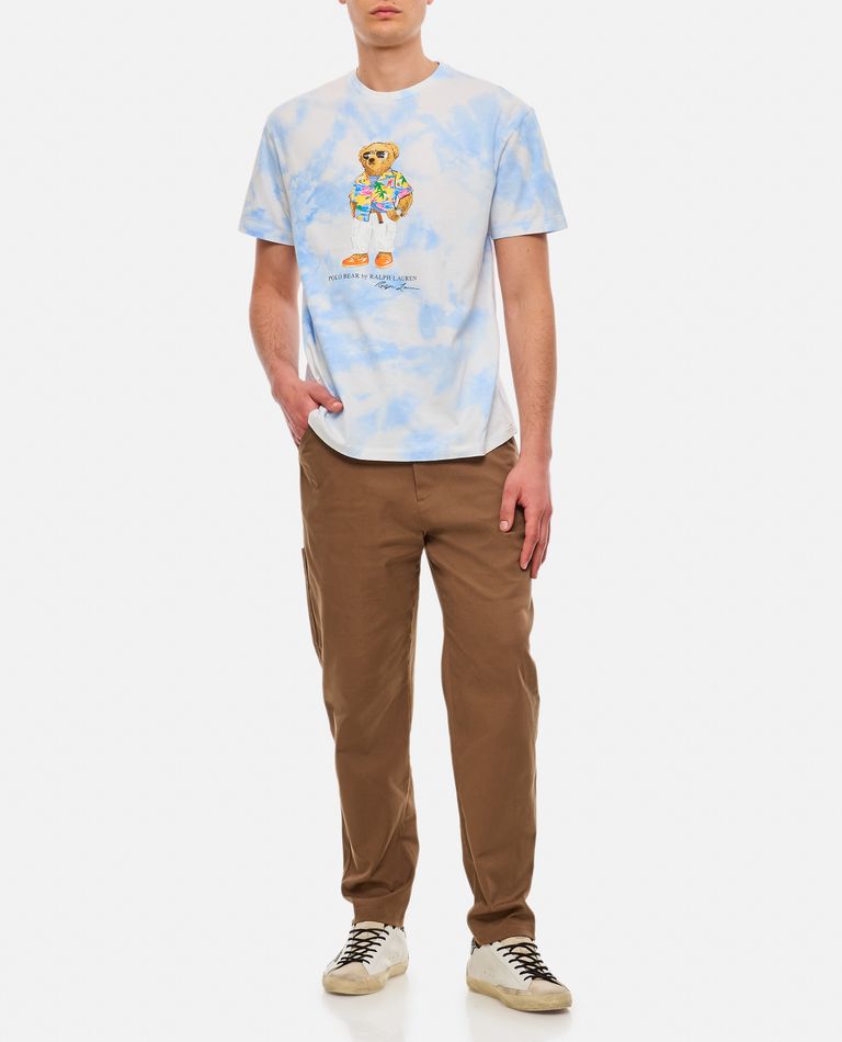 Shop Polo Ralph Lauren Bear T-shirt In Sky Blue