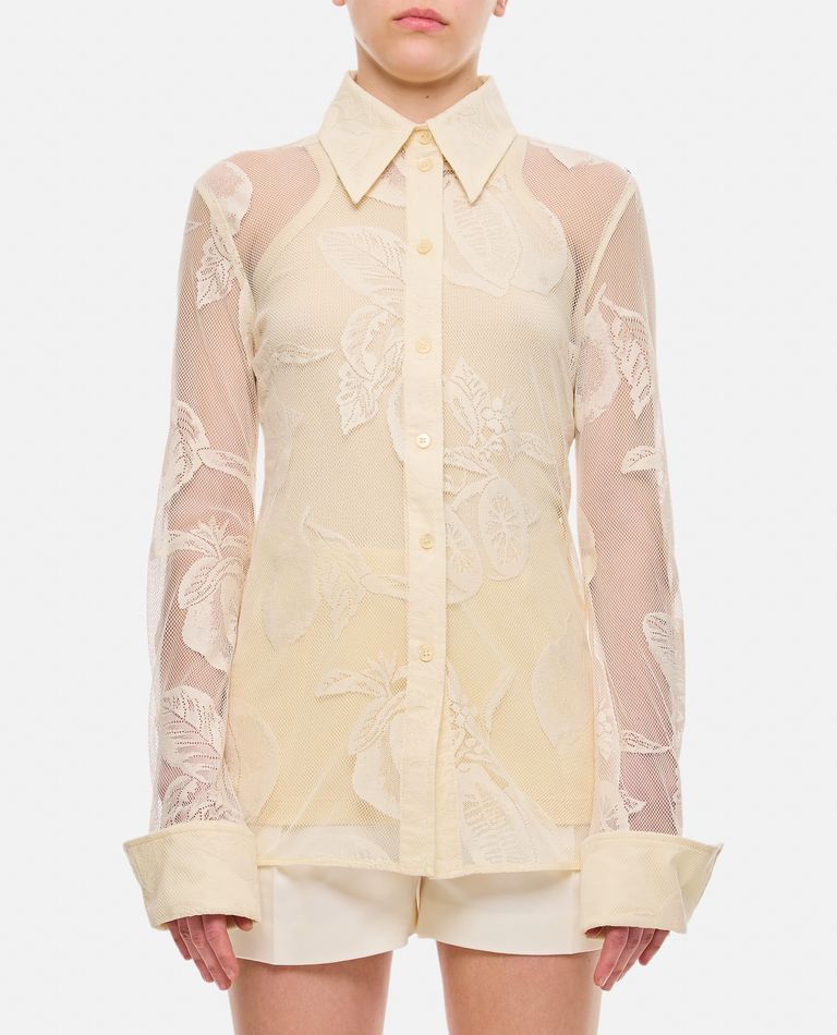 Sportmax Asti Lace Up Double Layer Shirt In White