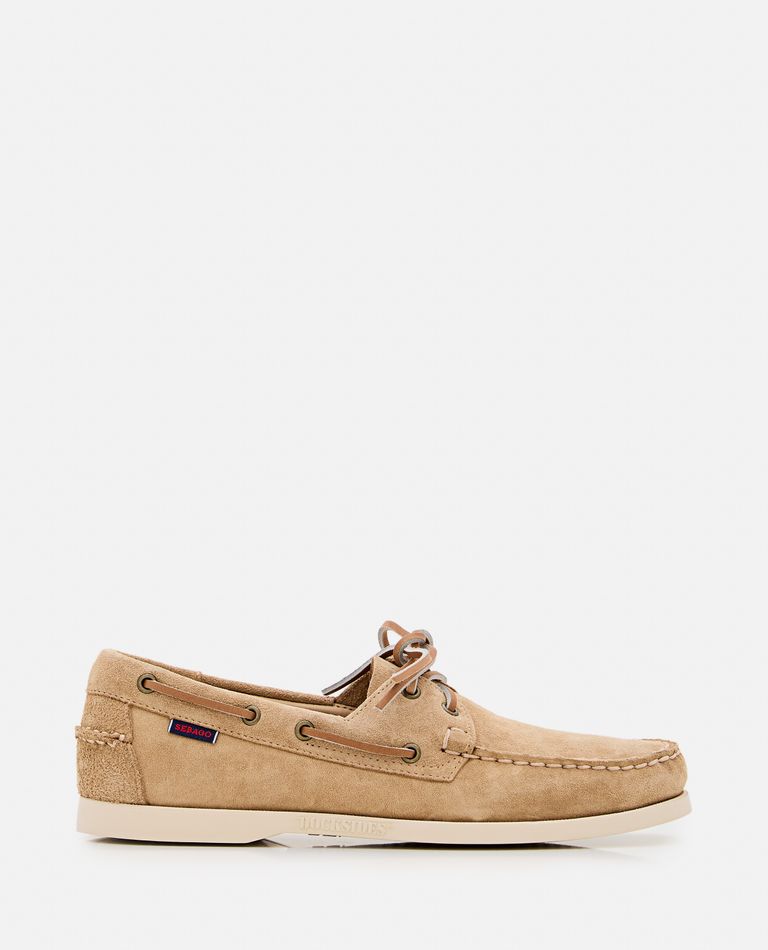 Sebago Slip-on Shoes With Rubber Sole And Suede Finish In Beige