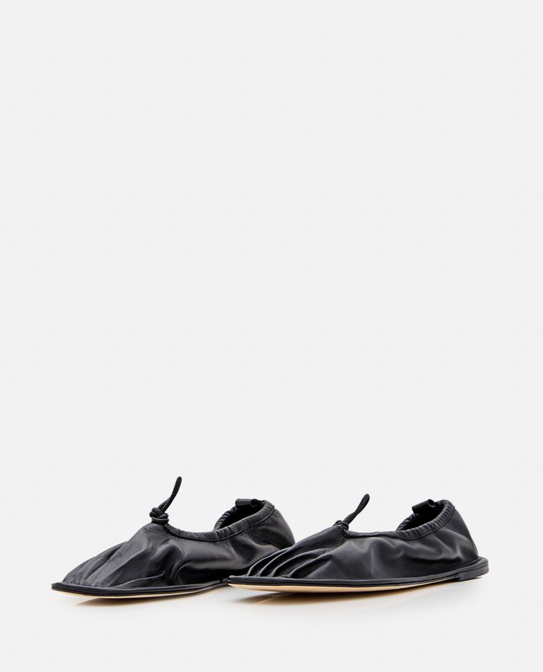 Shop Hereu Puntera Soft Leather Ballet Flats In Black