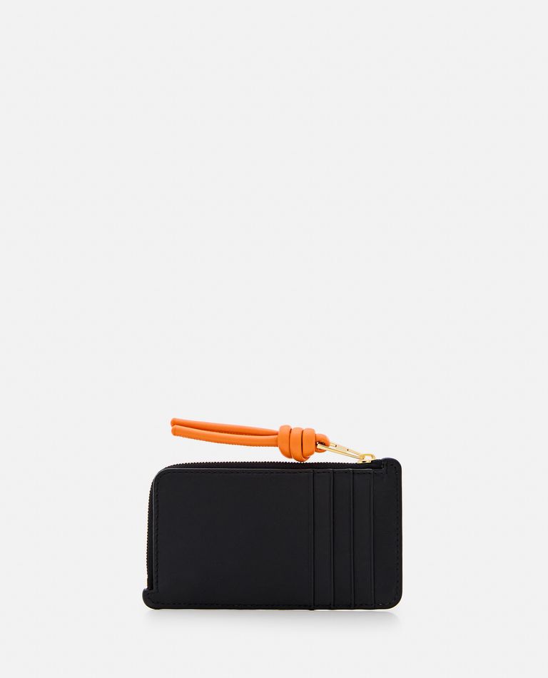 Shop Loewe Knot Coin Leather Cardholder In Black
