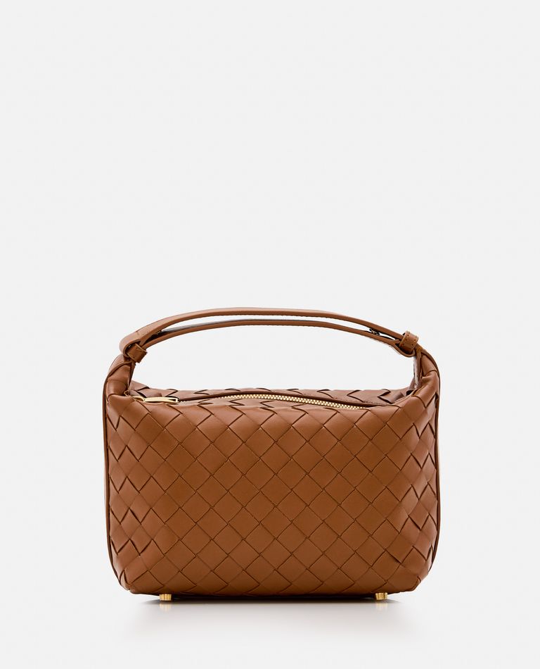 Bottega Veneta Intreccio Leather Toiletry Bag In Brown