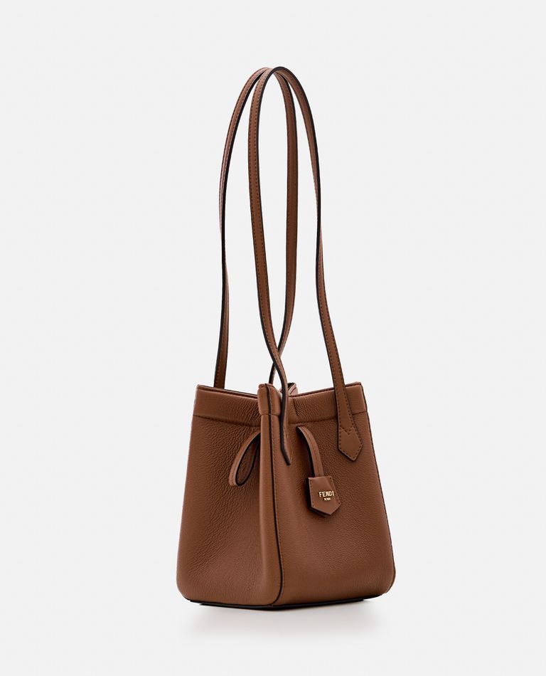 Shop Fendi Mini  Origami Leather Shoulder Bag In Brown
