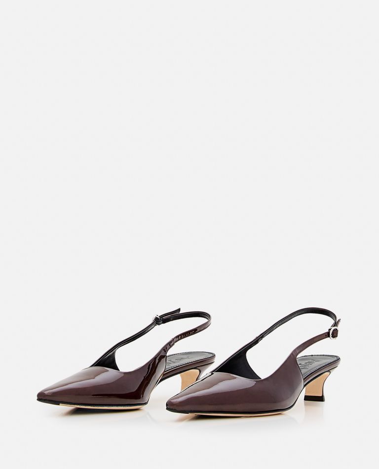 Shop Aeyde 35mm Catrina Patent Calf Leather Slingback In Brown