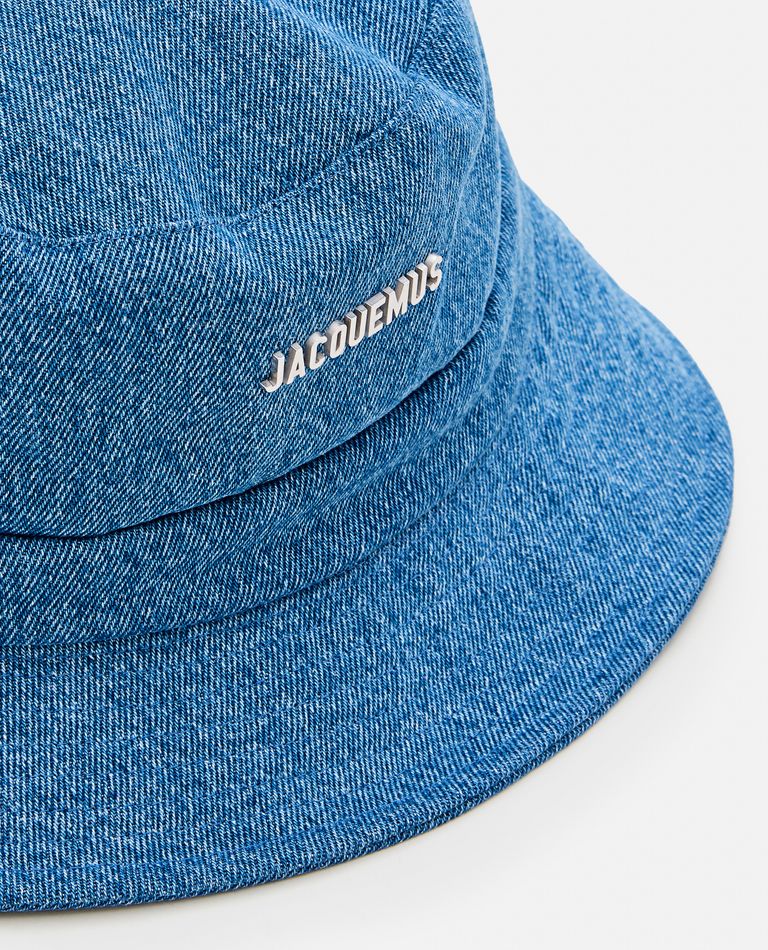 Shop Jacquemus Le Bob Gadjo Cotton Bucket Hat In Blue
