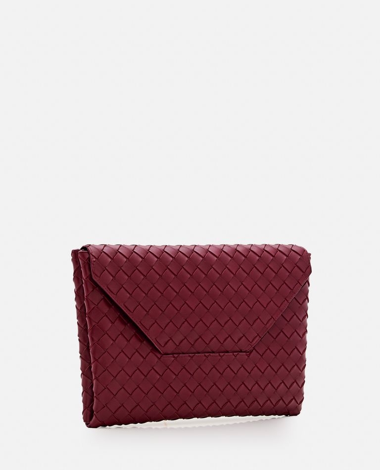 Shop Bottega Veneta Origami Large Envelope Leather Bag In Red