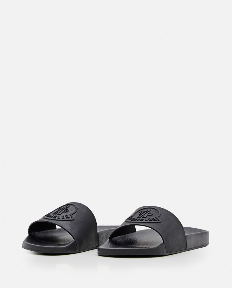Shop Moncler Basile Slides Shoes In Black