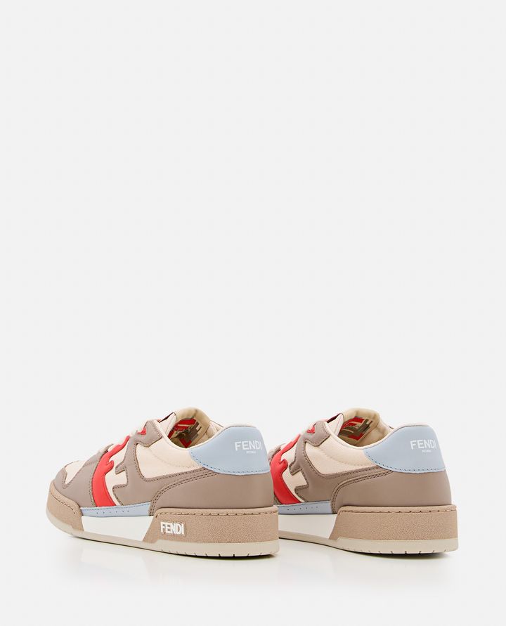 Fendi - MATCH LEATHER AND CANVAS SNEAKERS_3