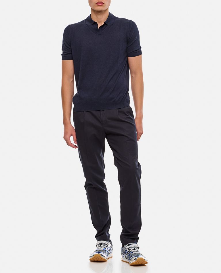 Shop Pt01 Cotton Trousers In Blue