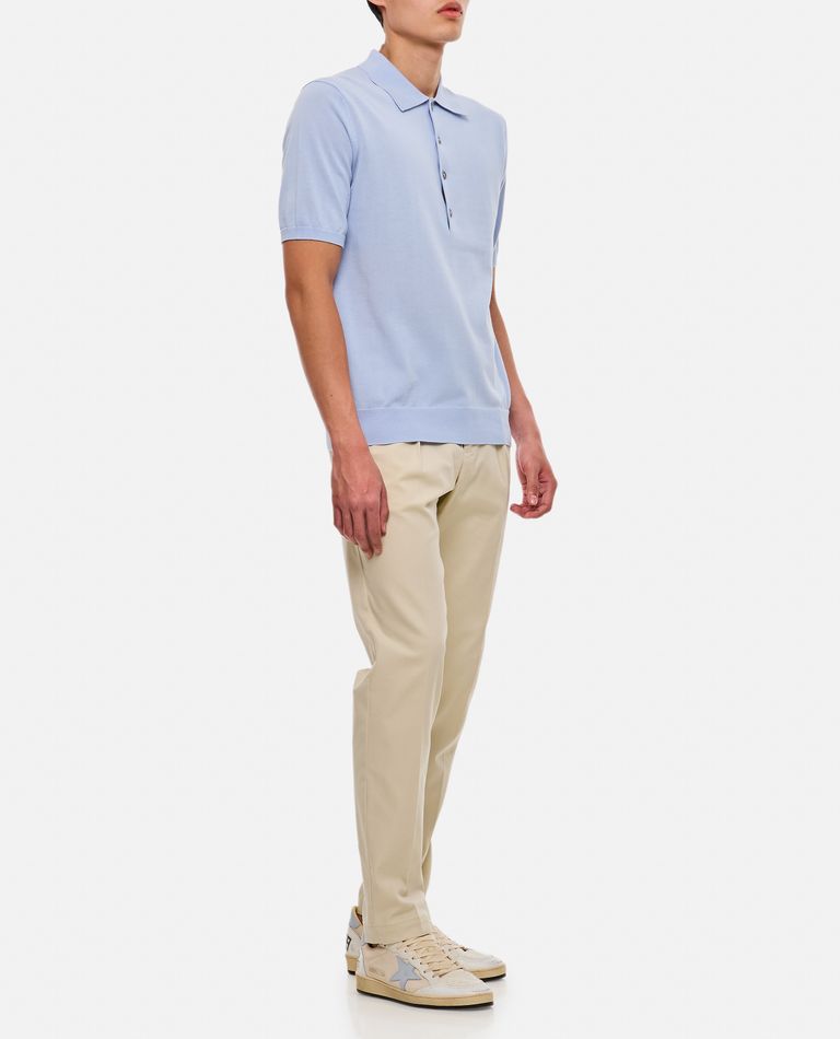 Shop Closed Cotton Polo In Sky Blue