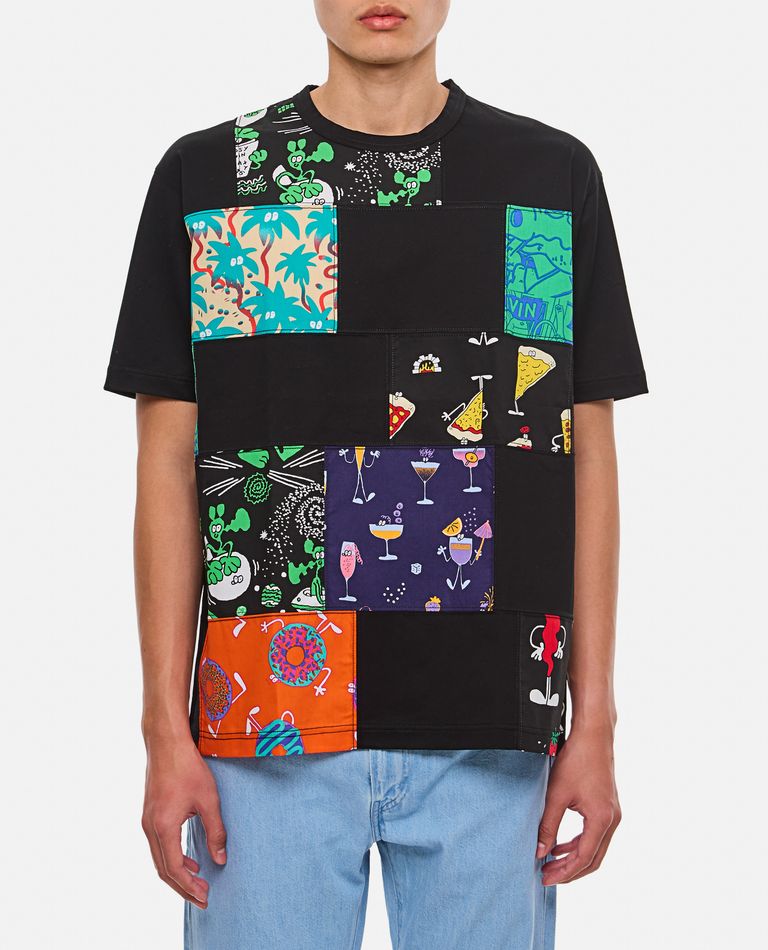 Shop Junya Watanabe Cotton Patch T-shirt In Multicolor