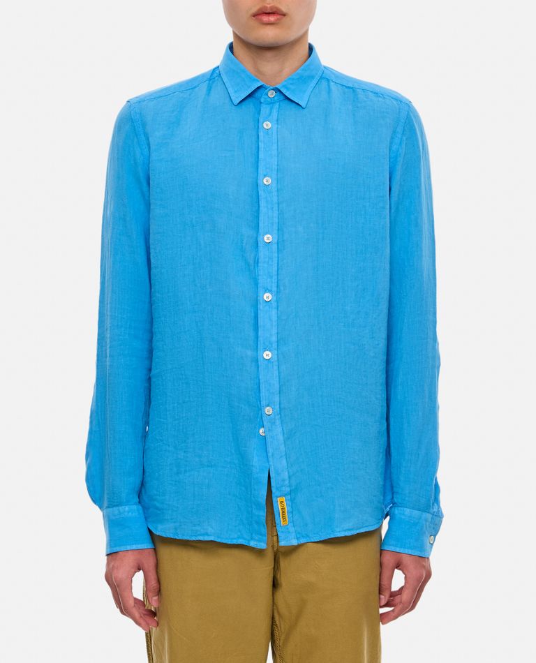 Shop Bd Baggies Linen Shirt In Sky Blue