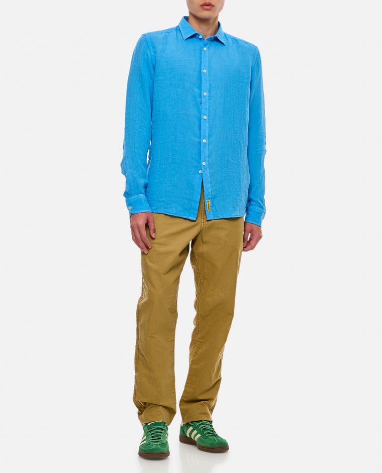 Shop Bd Baggies Linen Shirt In Sky Blue