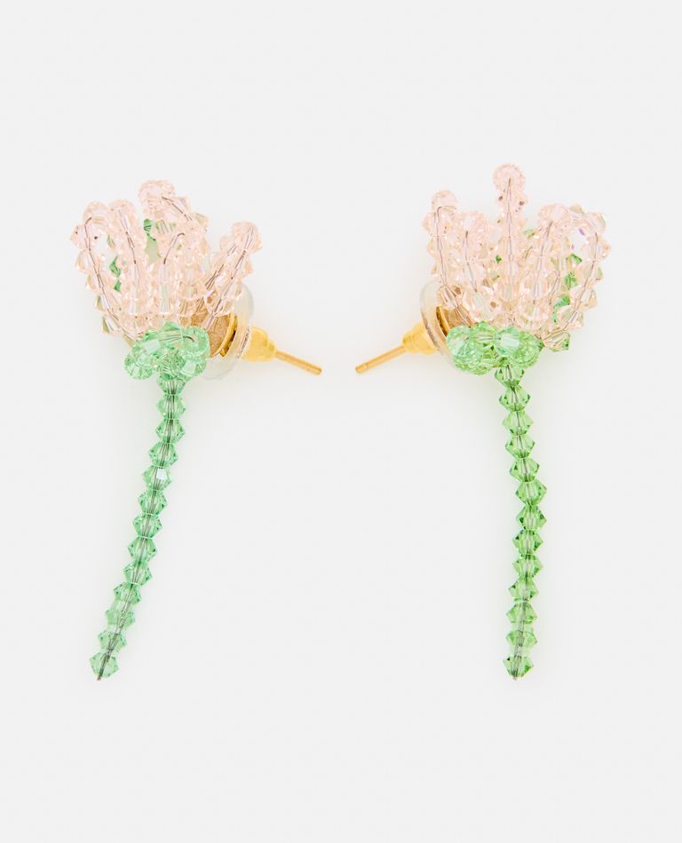Shop Simone Rocha Cluster Crystal Flower Earring In Rose