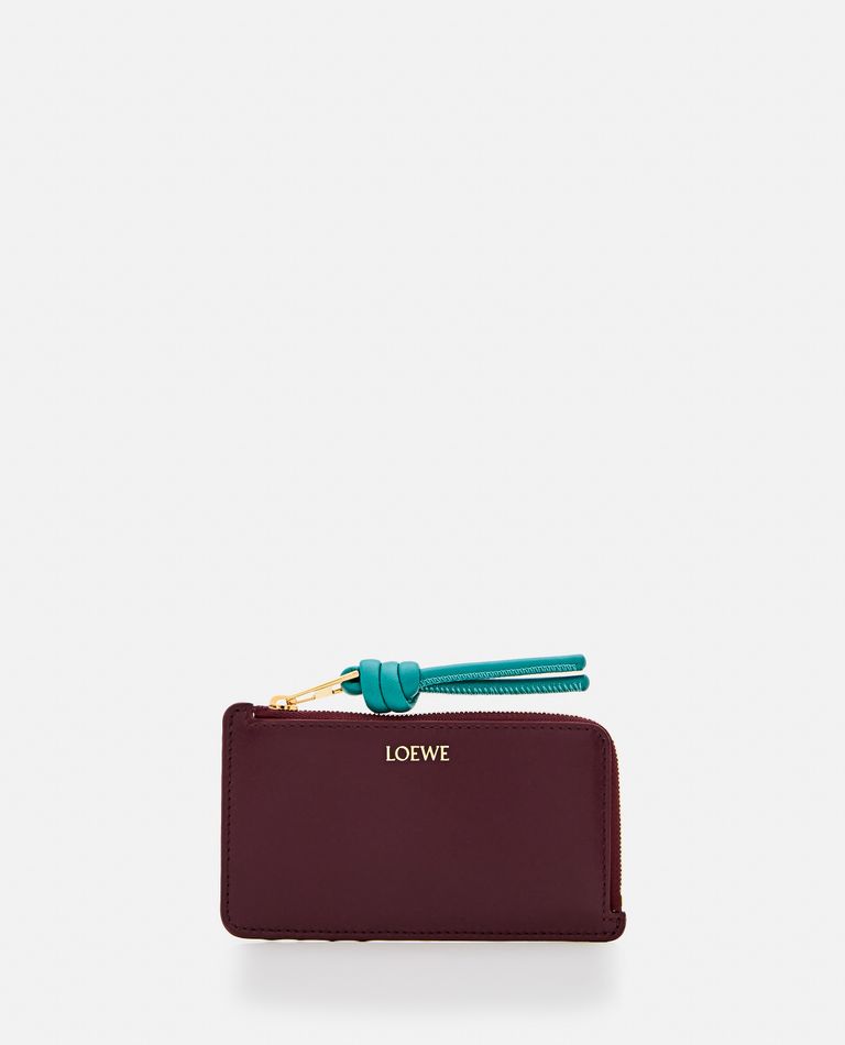Shop Loewe Knot Coin Leather Cardholder In Red