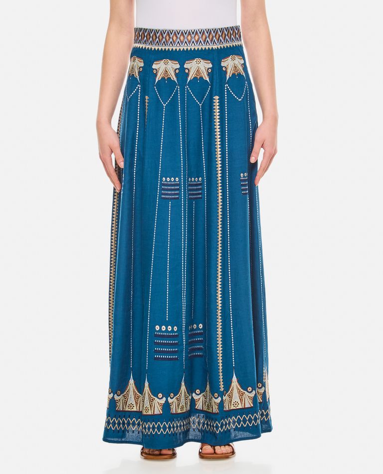 Shop Emporio Sirenuse Camille Samarcanda Skirt In Blue