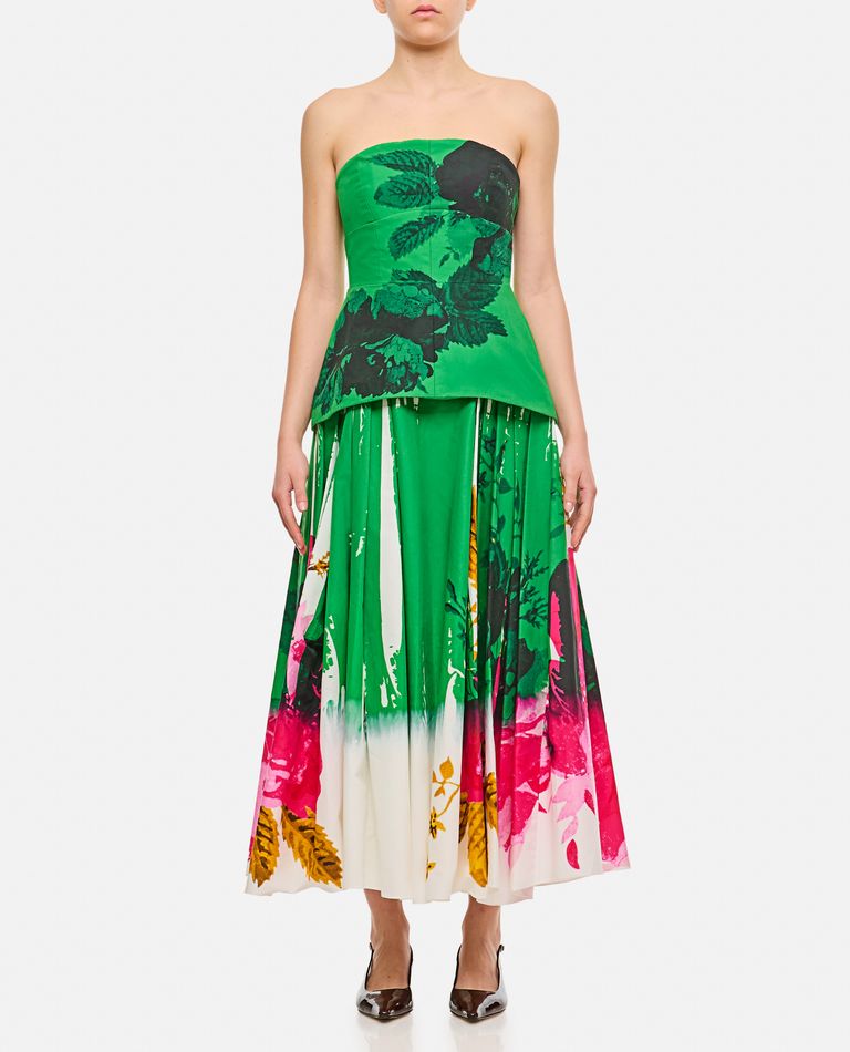 Shop Erdem Sleeveless Full Skirt Cocktail Dress In Green