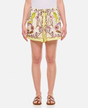 Tory Burch - SHORTS CAMP IN LINO STAMPATO