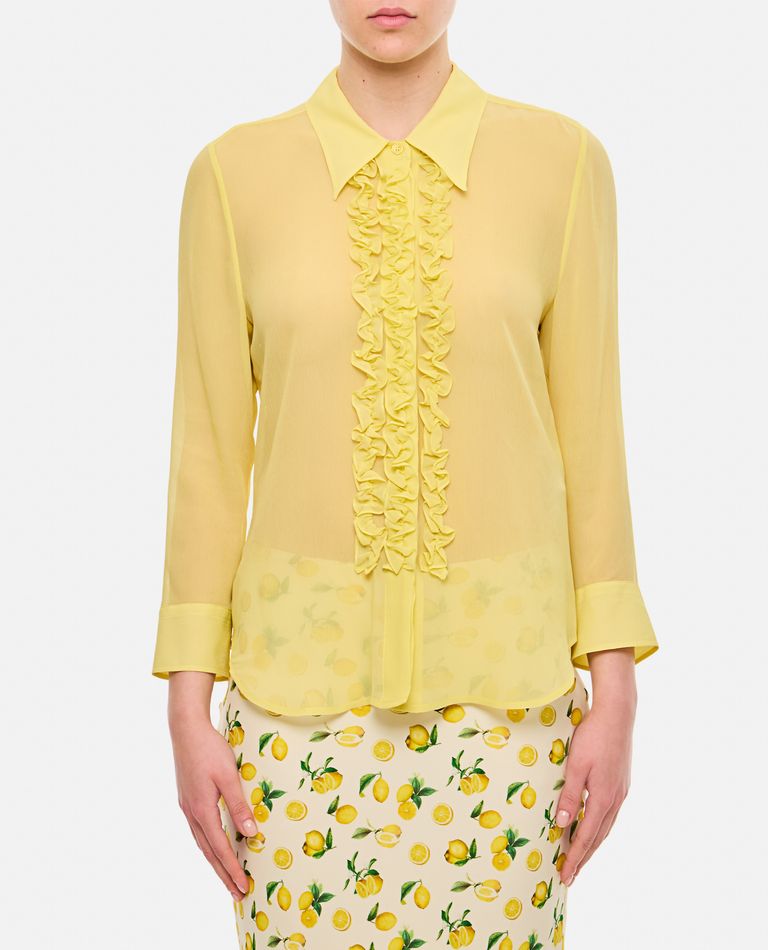 Shop Stella Mccartney Ruffled Slim Shirt In Yellow