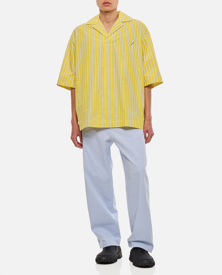 Shop Jacquemus Le Haut Cotton Shirt In Yellow