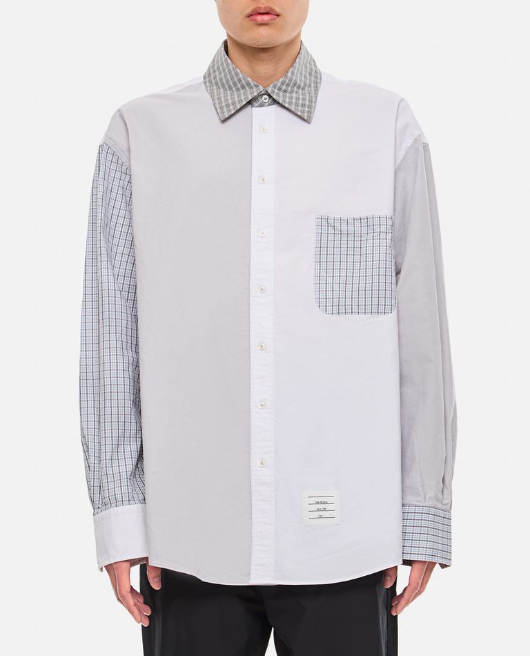 Thom Browne Funmix Oversized Long Sleeve Shirt In White