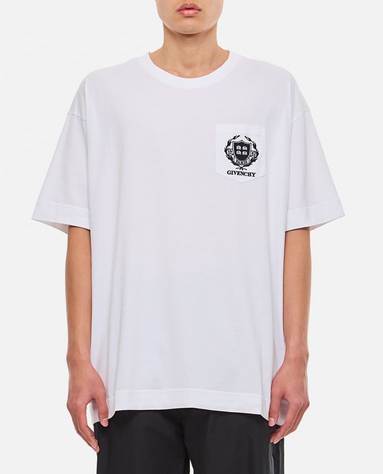 Shop Givenchy Casual Short Sleeve Front Pocket Base In White