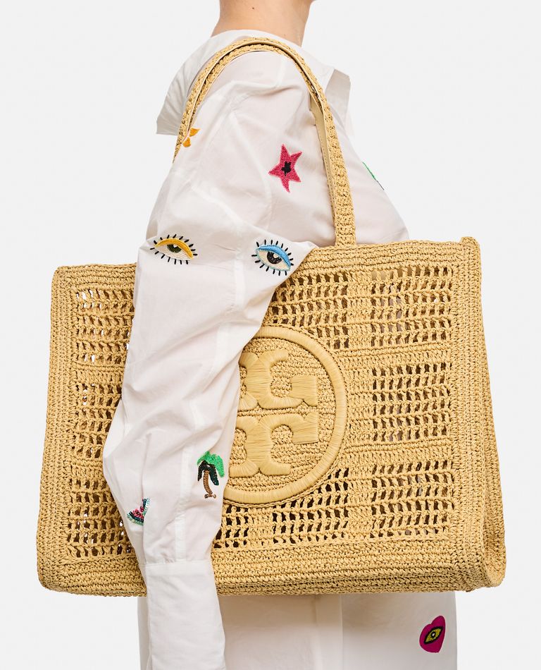 トートバッグ Tory Burch ELLA HAND-CROCHETED LARGE TOTE (151277 001 001) Large Ella Hand-Crocheted Tote: Women's Designer Tote Bags