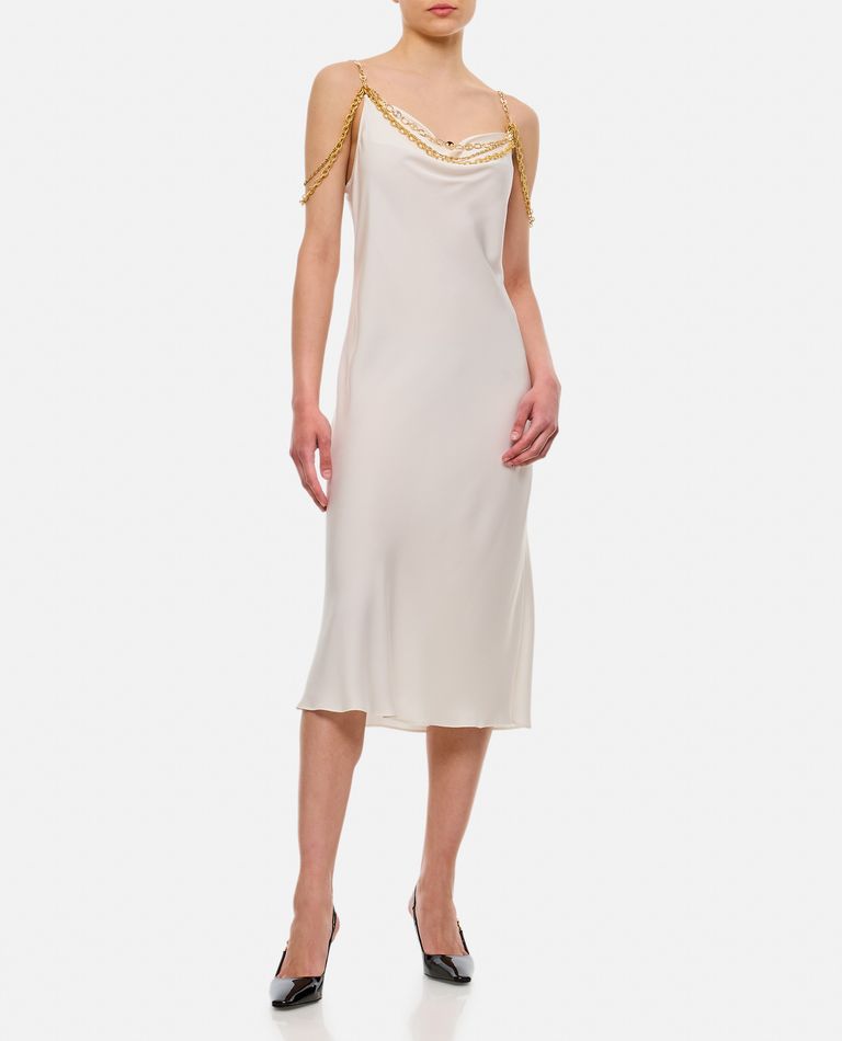 Shop Rabanne Chain Midi Dress In White