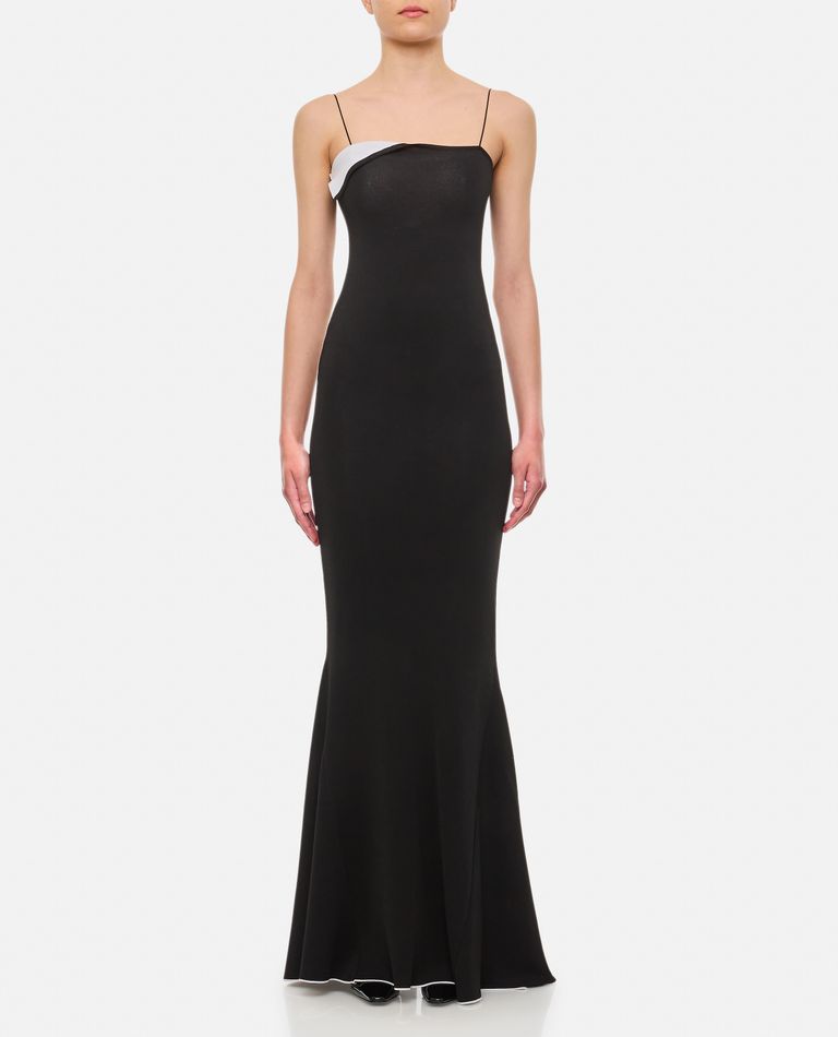 Shop Jacquemus Viscose Long Dress In Black