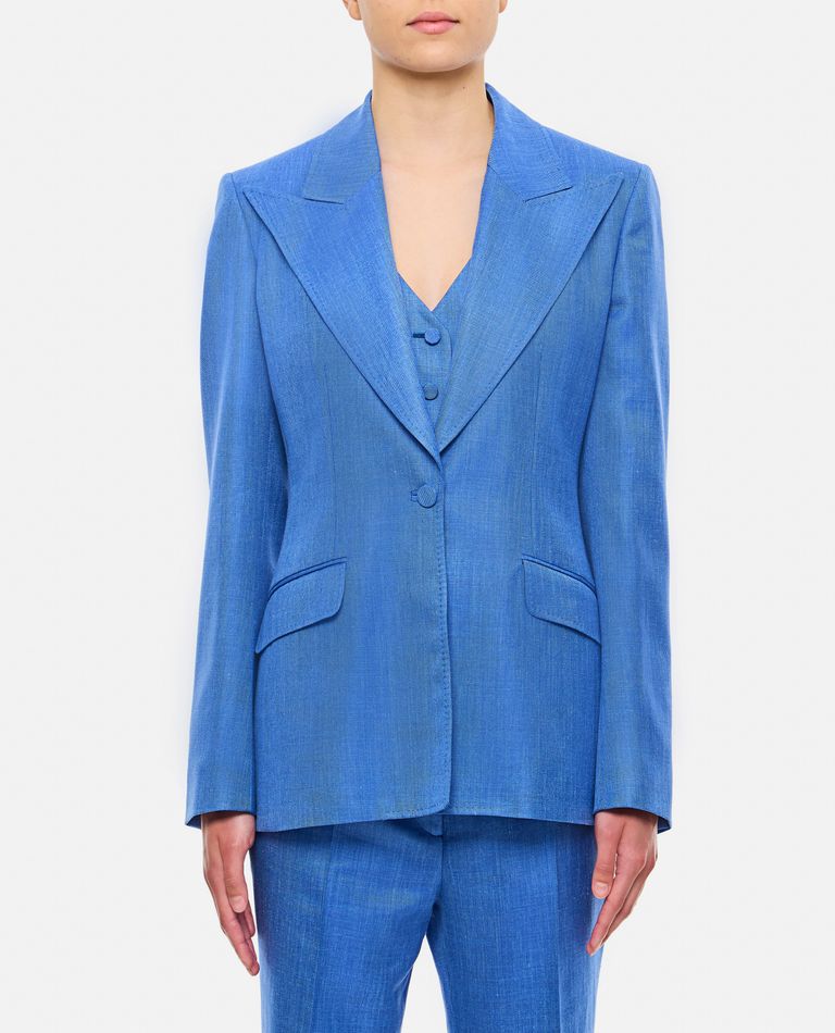 Shop Gabriela Hearst Leiva Blazer In Sky Blue