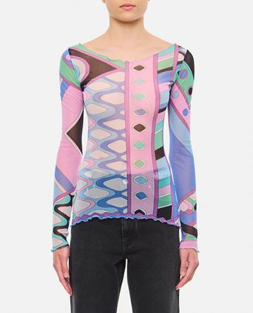 Emilio Pucci - LONG SLEEVE TULLE T-SHIRT