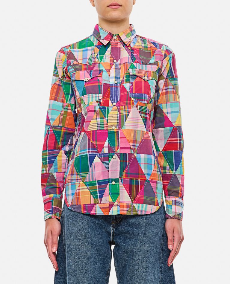 Shop Polo Ralph Lauren Triangle Patchwork Shirt In Multicolor