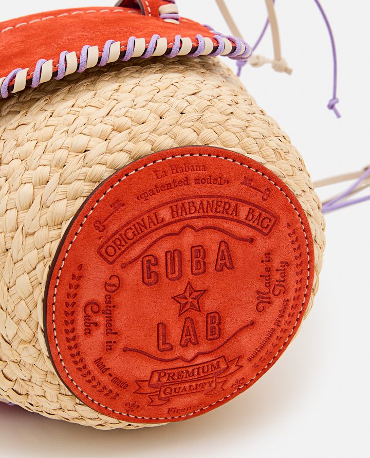 Cuba Lab - HABANERA BANDANA BORSA A MANO IN PAGLIA E CAMOSCIO_5