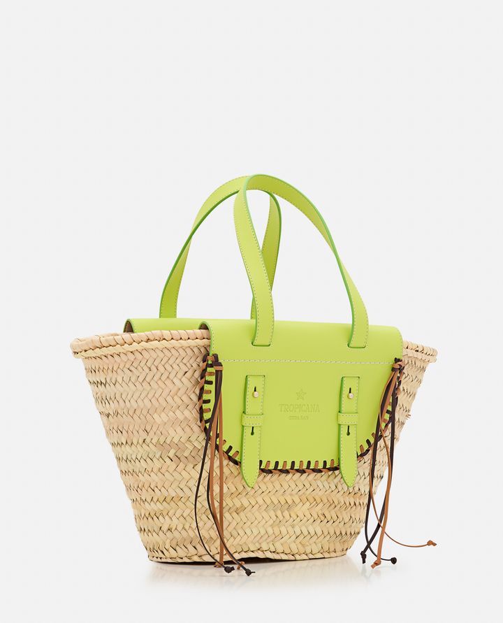 Cuba Lab - TROPICANA STRAW AND LEATHER TOTE BAG_2