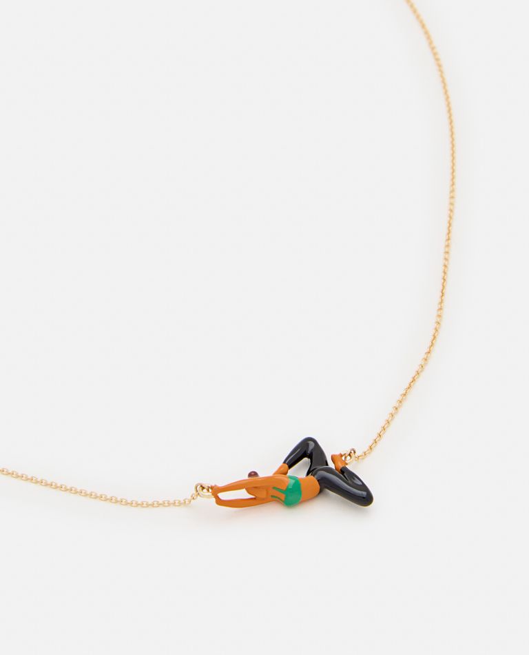 Shop Aliita 9k Gold Yoga Necklace In Multicolor