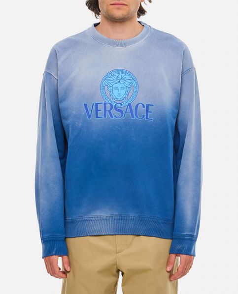 Logo Versace Pulli Medusa Medusa Versace Pullover Blau SWEATSHIRT