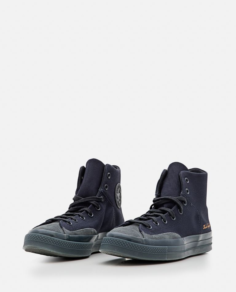 Converse Logo Patch High Upper Board Shoes In Black