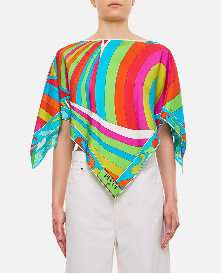 Shop Emilio Pucci Short Sleeve Blouse In Multicolor
