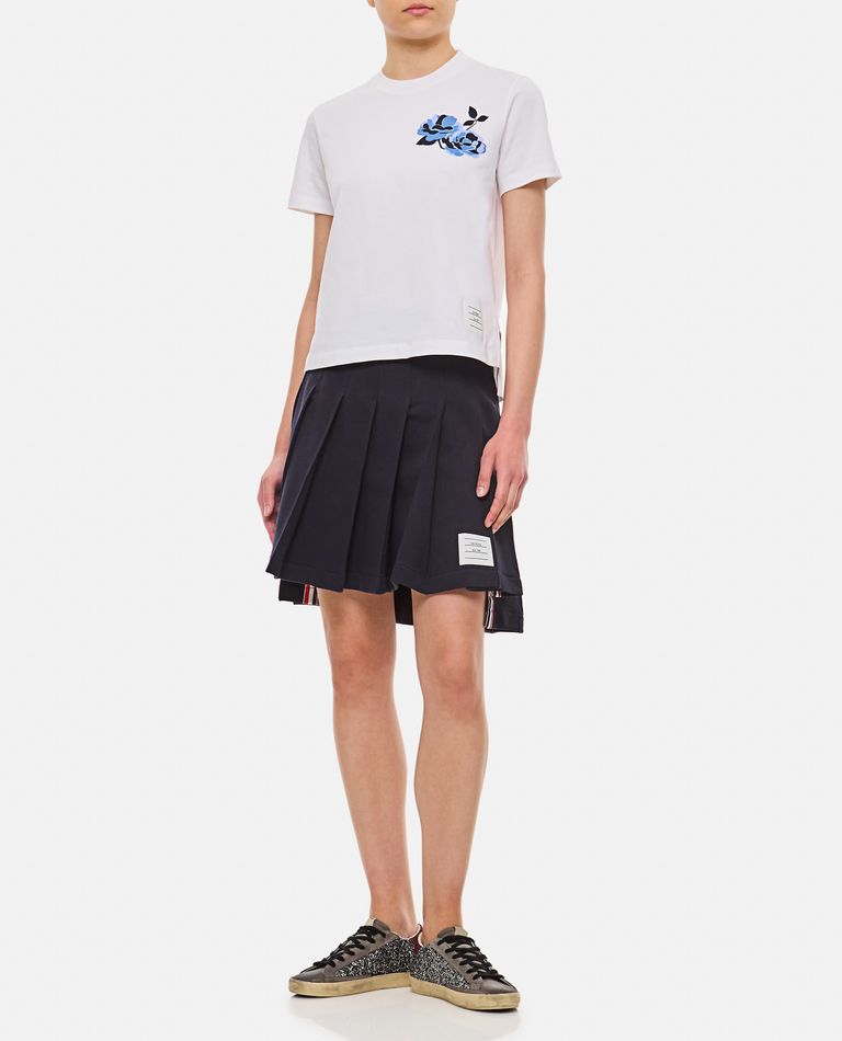 Shop Thom Browne Cotton T-shirt W/ Printed Detail In White