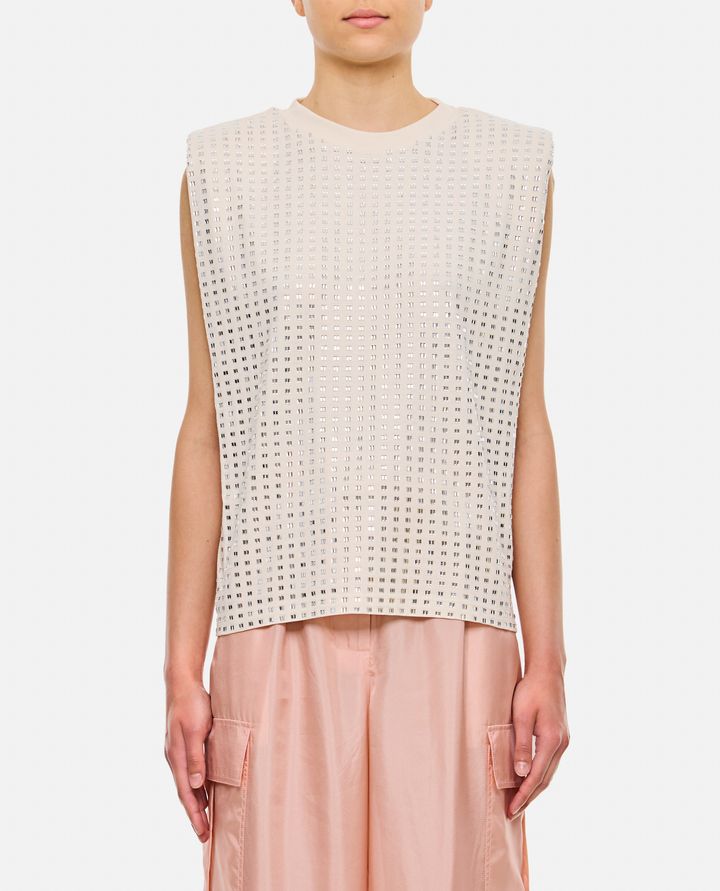 Golden Goose - PADDED SHOULDERS CRYSTAL T-SHIRT_1