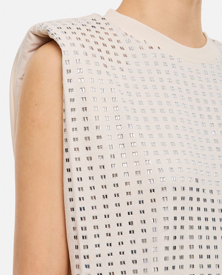 Golden Goose - PADDED SHOULDERS CRYSTAL T-SHIRT_4