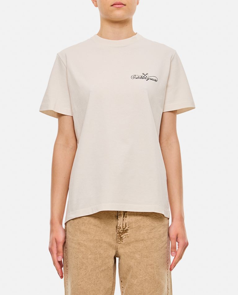 Shop Golden Goose Logo Cotton Jersey T-shirt In White